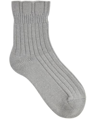 FALKE Bedsock Rib Wool-Blend Socks - Gray