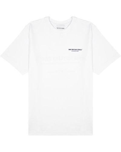 MKI Miyuki-Zoku Design Studio Logo Cotton T-shirt - White