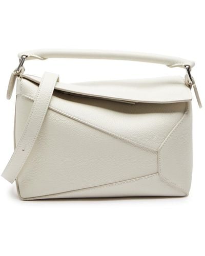 Loewe Puzzle Small Leather Cross-Body Bag - Natural
