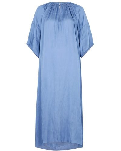 Day Birger et Mikkelsen Jaden Satin Midi Dress - Blue