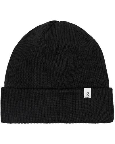 On Shoes On Ribbed Wool Beanie - Black