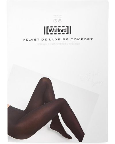 Wolford Velvet De Luxe Black 66 Denier Tights - White