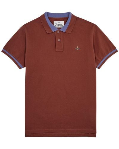 Vivienne Westwood Logo-embroide Piqué Cotton Polo Shirt - Red