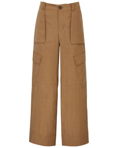 Vince Wide-leg Cargo Trousers - Natural