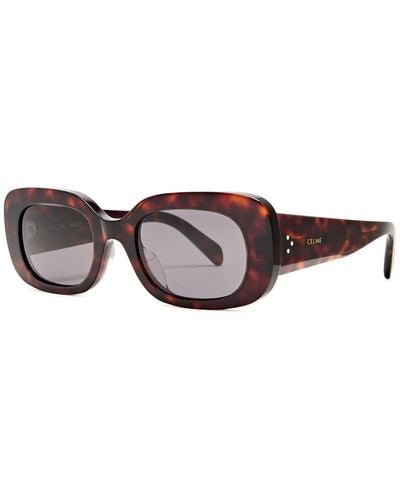 Celine Rectangle-Frame Sunglasses - Brown