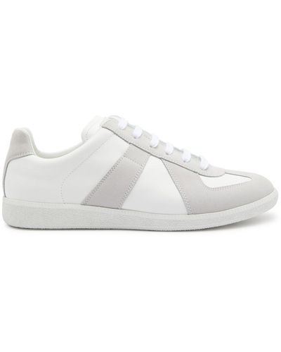 Maison Margiela Replica Panelled Leather Trainers - White