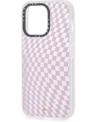 Casetify X Poketo Lavender Check Iphone 13 Pro Case - Multicolour