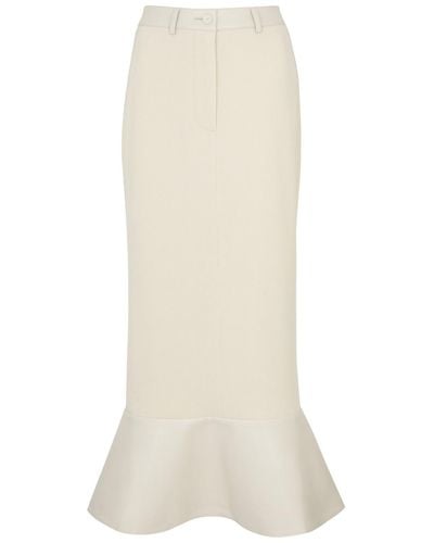 Nanushka Jenace Faux Leather-Trimmed Cotton Maxi Skirt - White