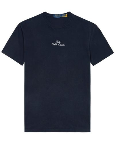 Polo Ralph Lauren Logo-Embroidered Cotton T-Shirt - Blue
