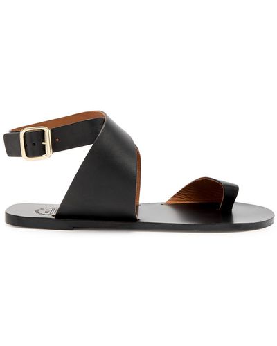 Atp Atelier Montagano Leather Sandals - Black
