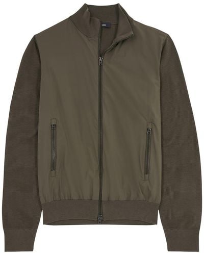 Herno Shell And Knitted Bomber Jacket - Green