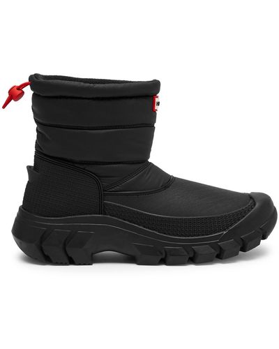 HUNTER Intrepid Quilted Nylon Snow Boots - Black