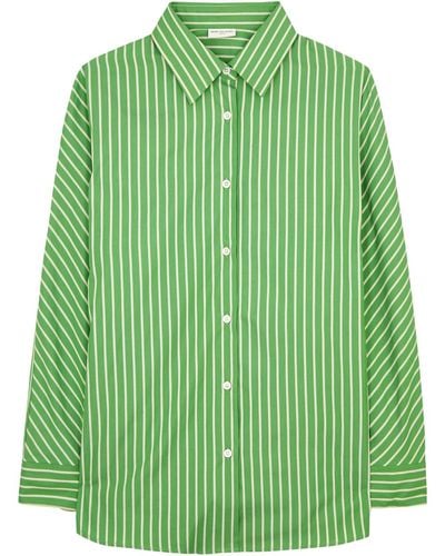Dries Van Noten Casio Striped Cotton Shirt - Green