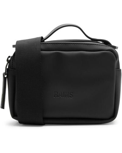 Rains Box Micro Rubberised Cross-body Bag - Black