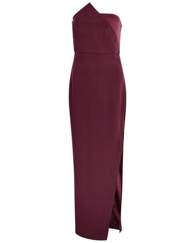 Roland Mouret Strapless Panelled Crepe Gown - Purple