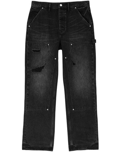 Purple Brand Carpenter Distressed Straight-leg Jeans - Black