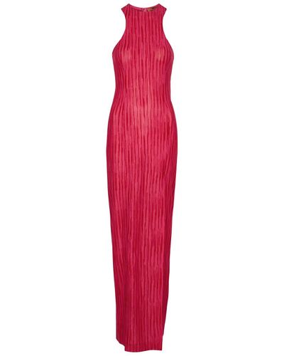 Missoni Space-Dyed Intarsia Maxi Dress - Red