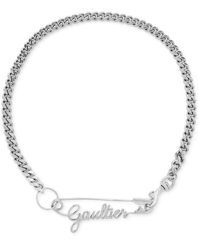 Jean Paul Gaultier Safety Pin Chain Necklace - White