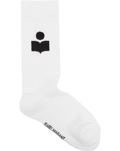 Isabel Marant Isabel Marant Étoile Siloki Logo Cotton-blend Socks - White