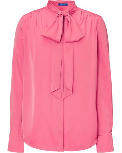 Winser London Silk Blouse & Bow - Pink