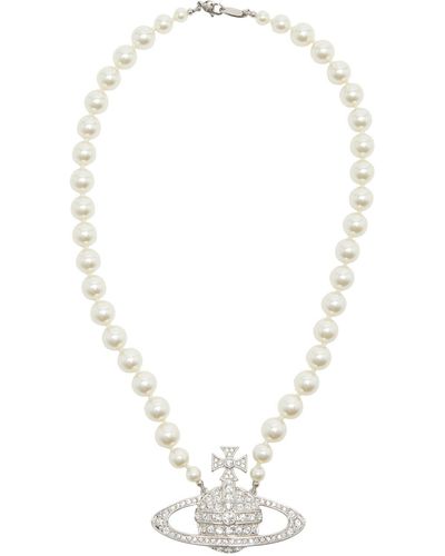 Vivienne Westwood Bas Relief Orb-embellished Pearl Necklace - White