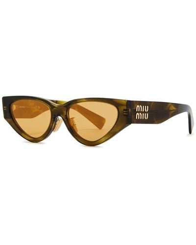 Miu Miu Cat-Eye Sunglasses - Natural