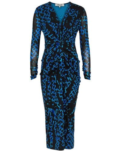 Diane von Furstenberg Hades Printed Stretch-jersey Midi Dress - Blue