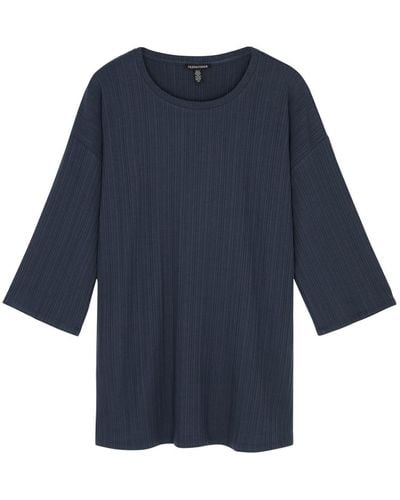 Eileen Fisher Ribbed Stretch-jersey Top - Blue