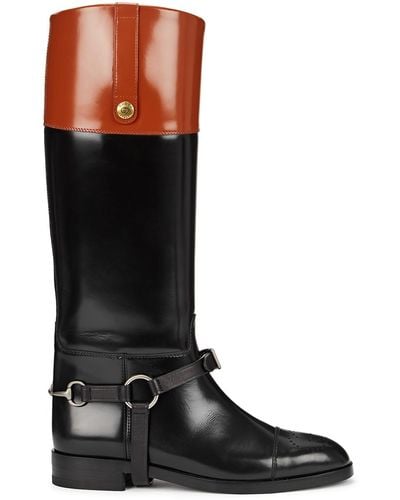 Gucci Zelda Leather Knee-high Riding Boots - Black