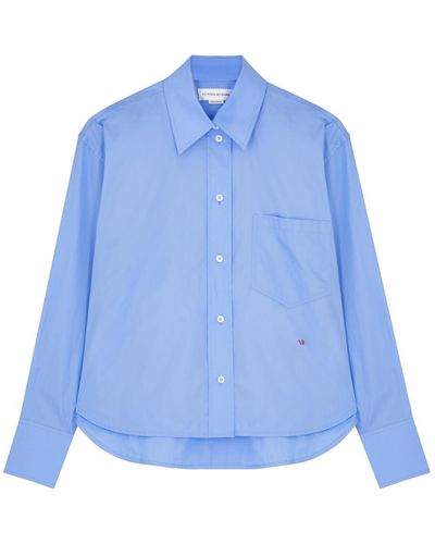 Victoria Beckham Cotton-poplin Shirt - Blue