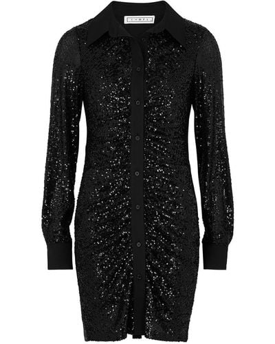In the mood for love Lina Sequin Shirt Dress - Black