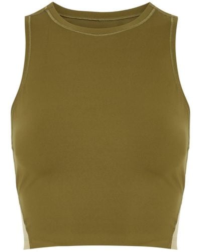 On Shoes Movement Cropped Stretch-Jersey Tank - Green