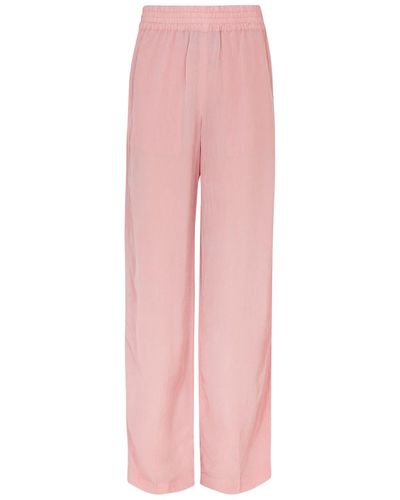 Victoria Beckham Straight-Leg Crinkled Cady Trousers - Pink
