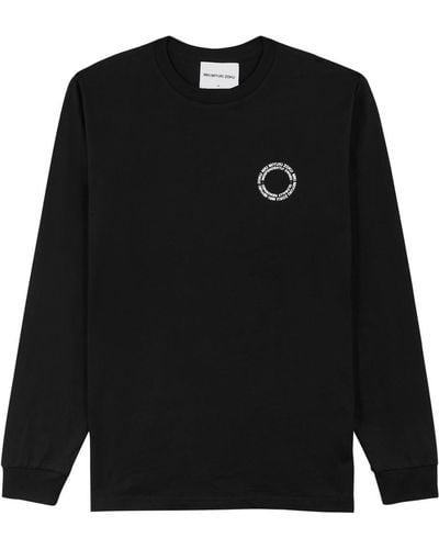 MKI Miyuki-Zoku Circle Logo-print Cotton Top - Black