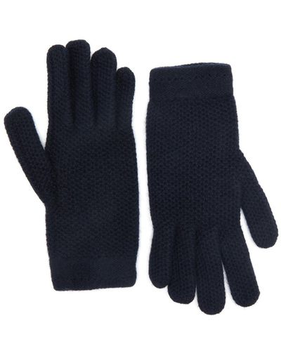 Inverni Waffle-knit Cashmere Gloves - Blue