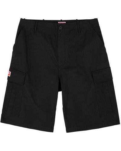 KENZO Cotton Cargo Shorts - Black