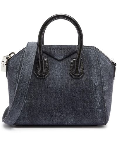 Givenchy Antigona Mini Denim Top Handle Bag - Black