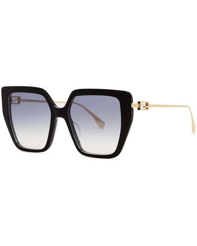 Fendi Oversized Sunglasses, Sunglasses, , Lenses - Black