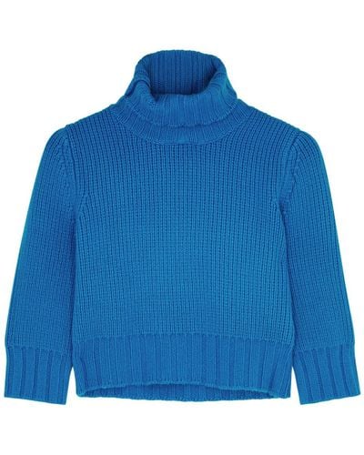 Christopher Esber Divider Shrunken Cashmere Sweater - Blue