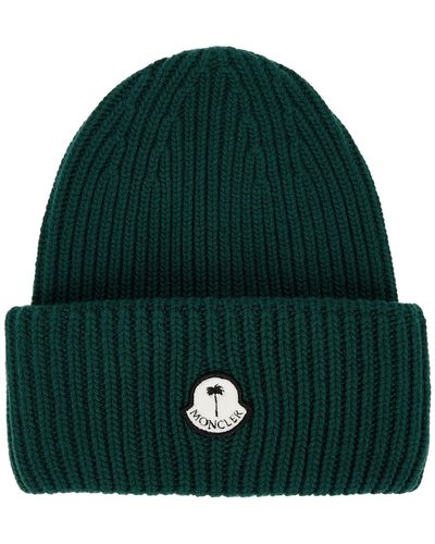 Moncler Genius 8 Moncler Palm Angels Ribbed Wool Beanie - Green