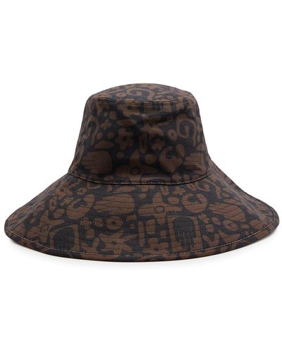 Lack of Color Holiday Printed Canvas Bucket Hat - Brown