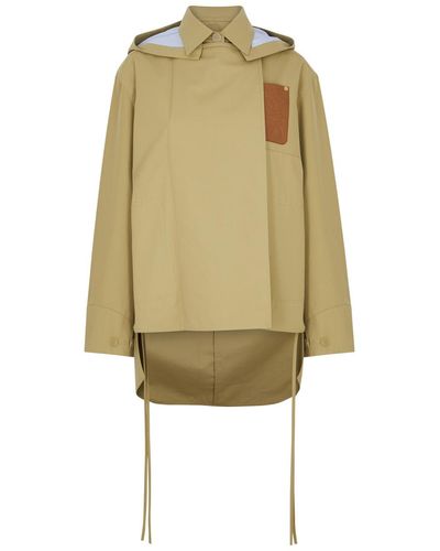 Loewe Hooded Cut-out Cotton Jacket - Natural