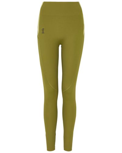 On Shoes Movement Paneled Stretch-Jersey Leggings - Green