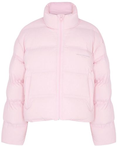 Alexander Wang Cropped Quilted Shell Jacket - Pink