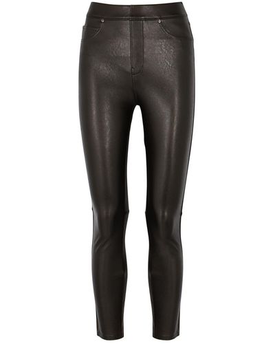 Spanx Faux Stretch-leather leggings - Grey