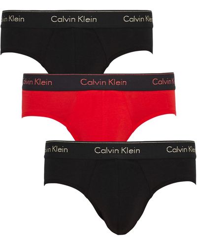 Calvin Klein Logo Stretch-cotton Briefs - Black