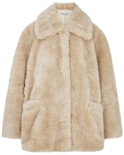 Free People Pretty Perfect Faux Fur Coat - Natural