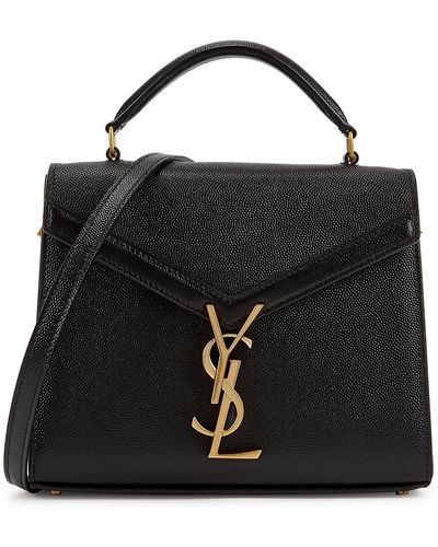 Saint Laurent Cassandra Mini Leather Top Handle Bag - Black