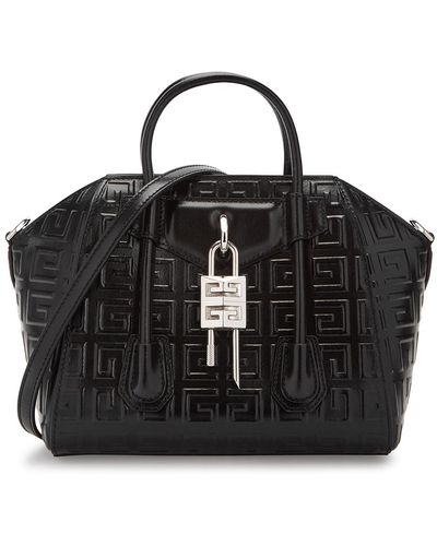 Givenchy 4g Antigona Lock Mini Leather Top Handle Bag - Black