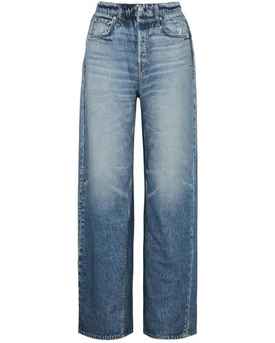 Rag & Bone Miramar Jeans-print Cotton Sweatpants - Blue